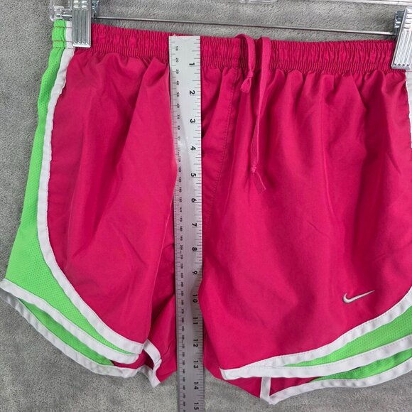 Womens Nike Dri-Fit Running Shorts Pink & Green Polyester 3" Inseam Size M - Picture 6 of 12